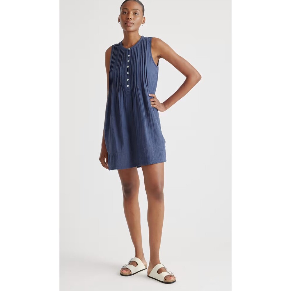 Quince Navy Blue Sleeveless Mini Dress
